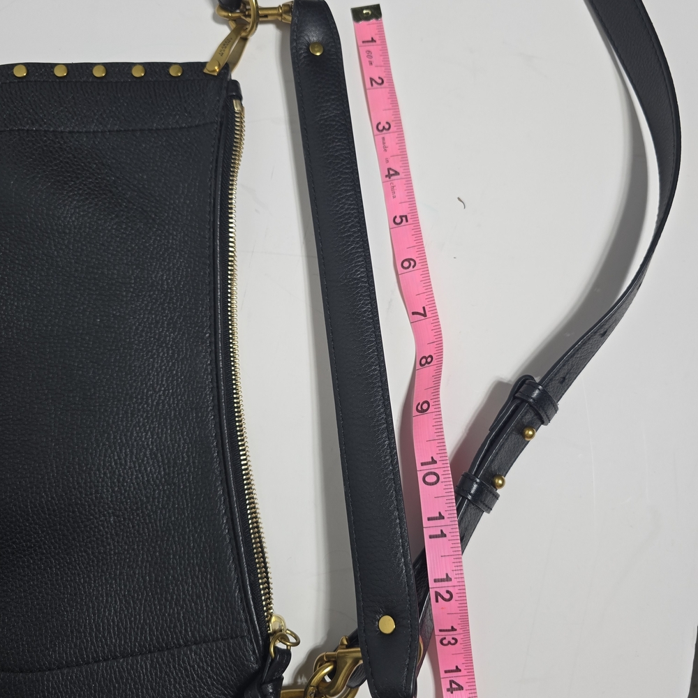 Isabel Marant Black Leather Studded Saddle Shoulder Bag - Picture 12 of 14